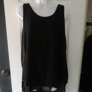 Dantelle Medium Black Sleeveless Hi-Low Blouse Top